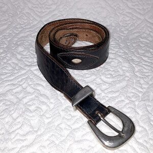 Vintage Kenneth Cole New York western style leather snakeskin belt, Italian made